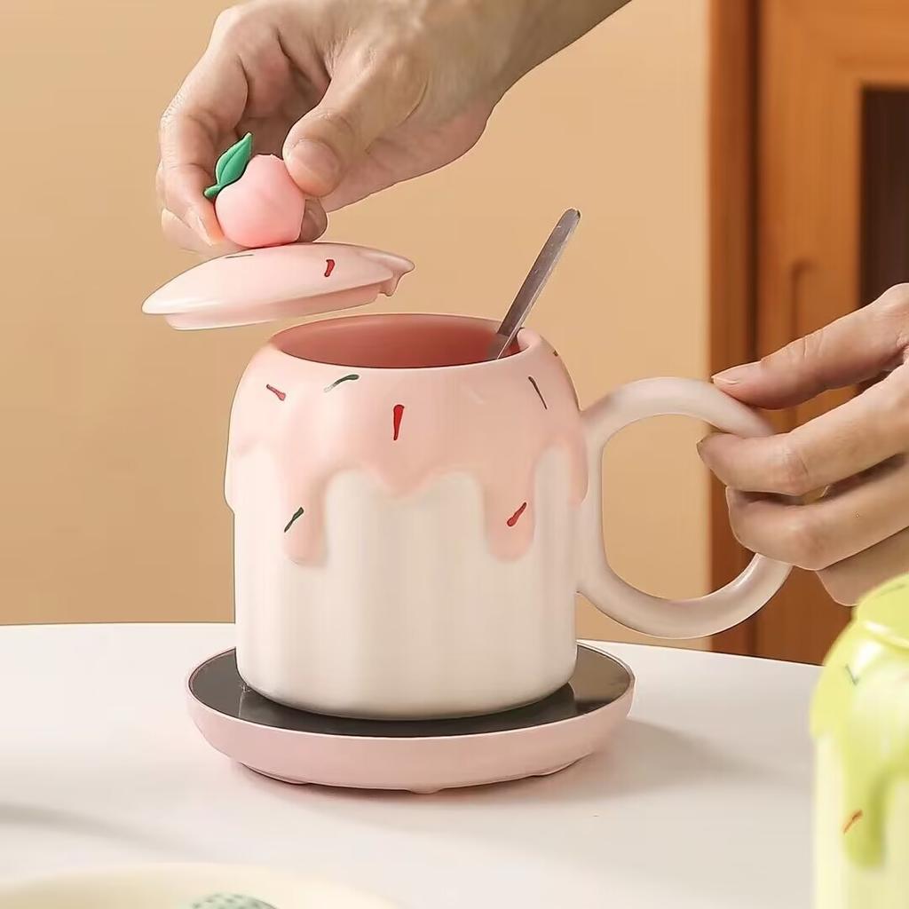 55 Degree Warm Cup Constant Temperature Cup Ceramic Cup Souvenir Mug Opening Gift Automatic Heating Cup Water Cup