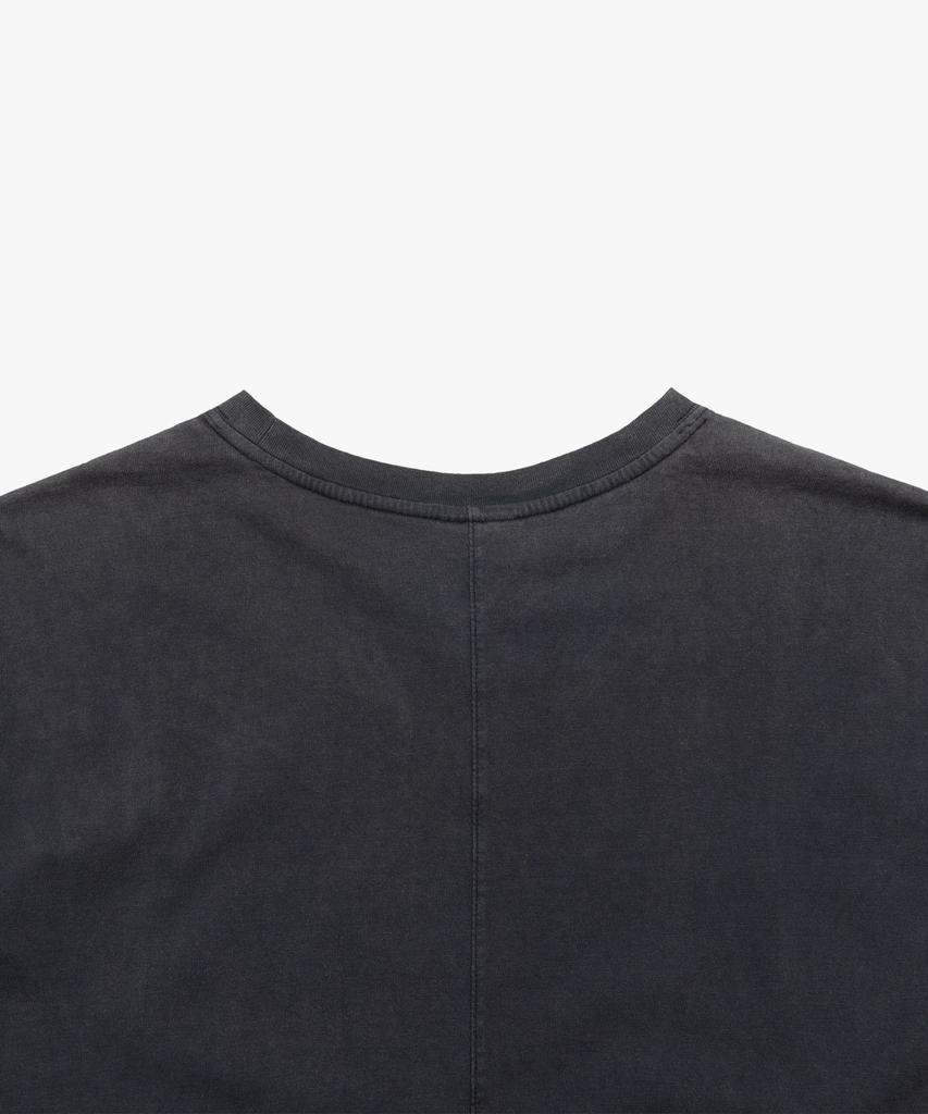 Liomeu Curved Incision Washed Short Sleeve T-Shirt_Gray