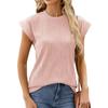 DX~~ New Round Neck Ladies Solid Color Short Sleeve Loose Casual T-shirt