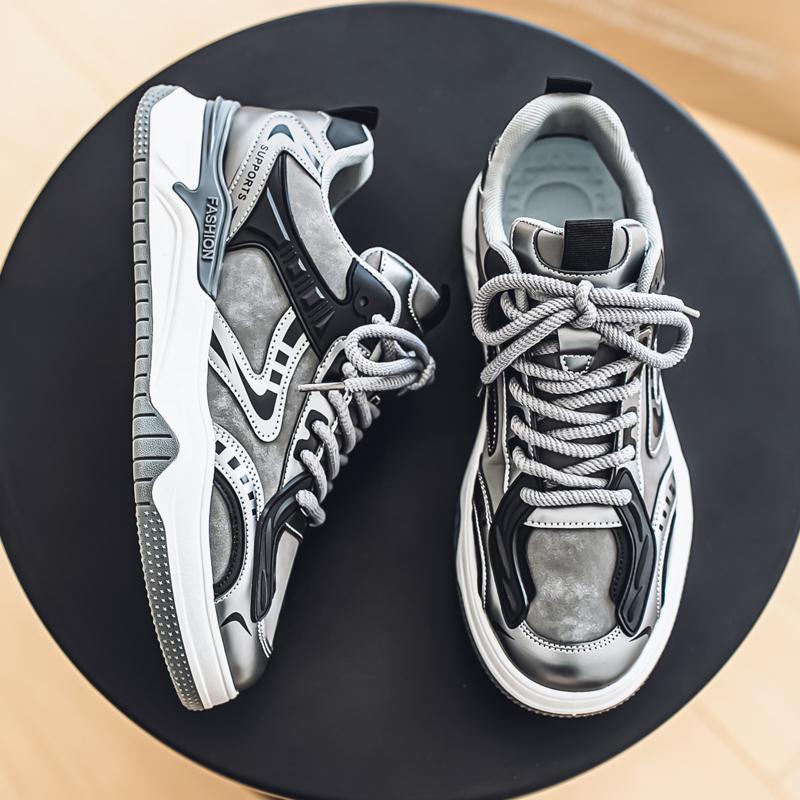 

Mens Korean Board Shoes Fashionable Breathable for Trendy Commuting Dating Outfits 39 серый