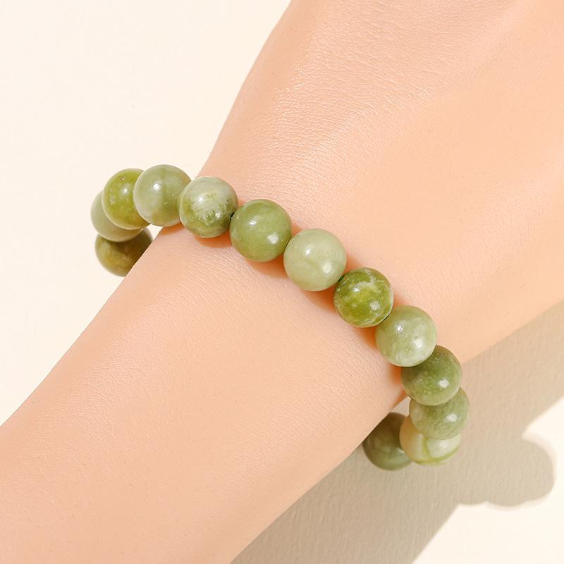8mm natural jade bracelet, fashionable and fresh style, niche design, single-ring round bead jewelry for girls