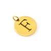 New titanium steel English letter DIY pendant fashionable stainless steel round hollow letter pendant