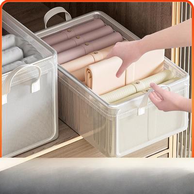Aufbewahrungsbox, Haushaltstisch, Kleidung, Hosen, Schichtung, transparent, faltbarer Aufbewahrungskorb, Schlafzimmer-Aufbewahrungsbox