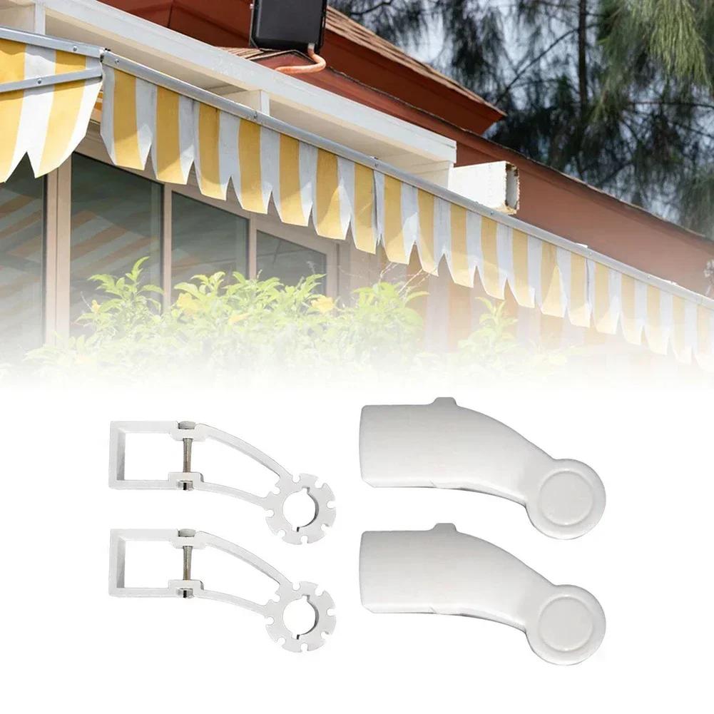 2Pcs Awning Brackets With Lids For 40mm Square Tube Retractable Gearbox Support Aluminum Alloy Awning Parts For 40mm Square Tube
