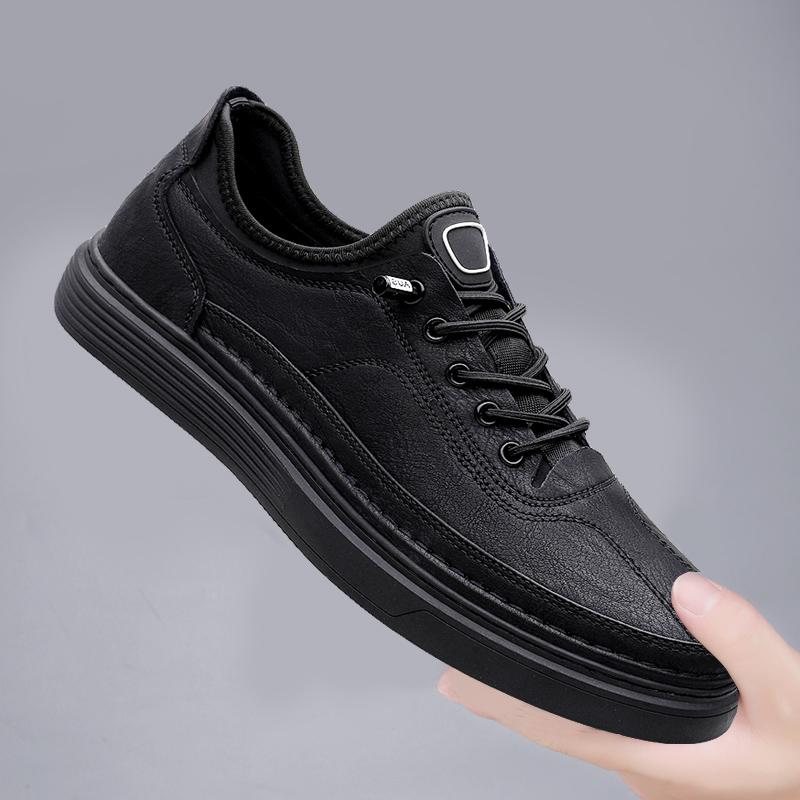 

Модные модные минималистичные и удобные мужские туфли для скейтбординга, модные мужские повседневные классические черные мужские кожаные туфли больших размеров 38-46 46 чёрный