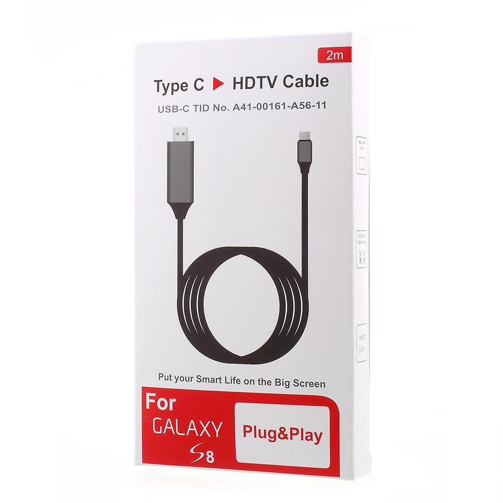 2M USB Type-C To HDMI Cable for Samsung Galaxy S8 G950