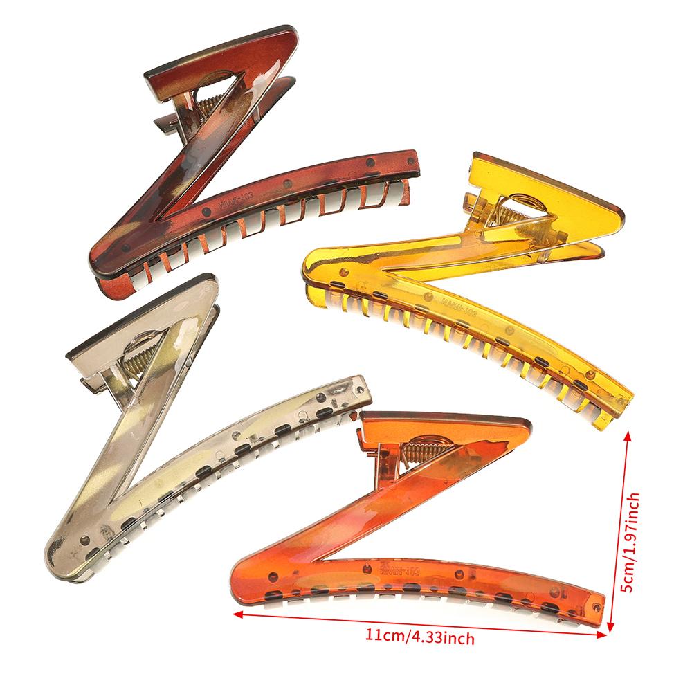 Einfache Z-förmige halbtransparente Haarspangen Haarnadel Mode Haarschmuck Große Haarklammer für Frauen Mädchen