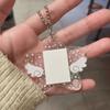 Star Wings Series Photocard Holder 1 Inch Five-pointed Star Wing Acrylic Frame Keychain Transparent Backpack Pendant