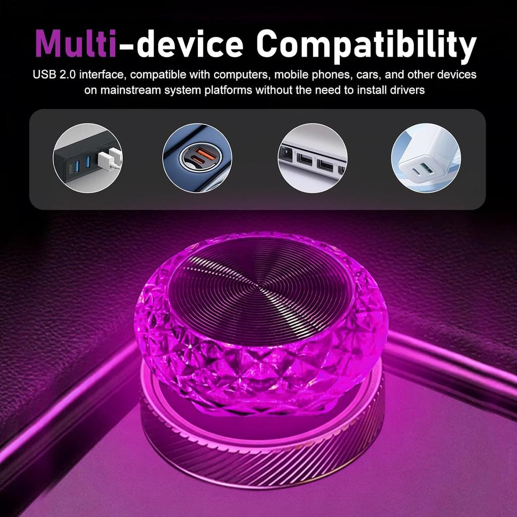 1 PCS Mini USB LED Car Interior Light, Plug & Play Compact Atmosphere Lamp, Personalized Automotive Interior Ambient Light Decor, Universal for Most