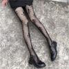 Gothic Lolita Skull Polka Dot Fishnet Tights