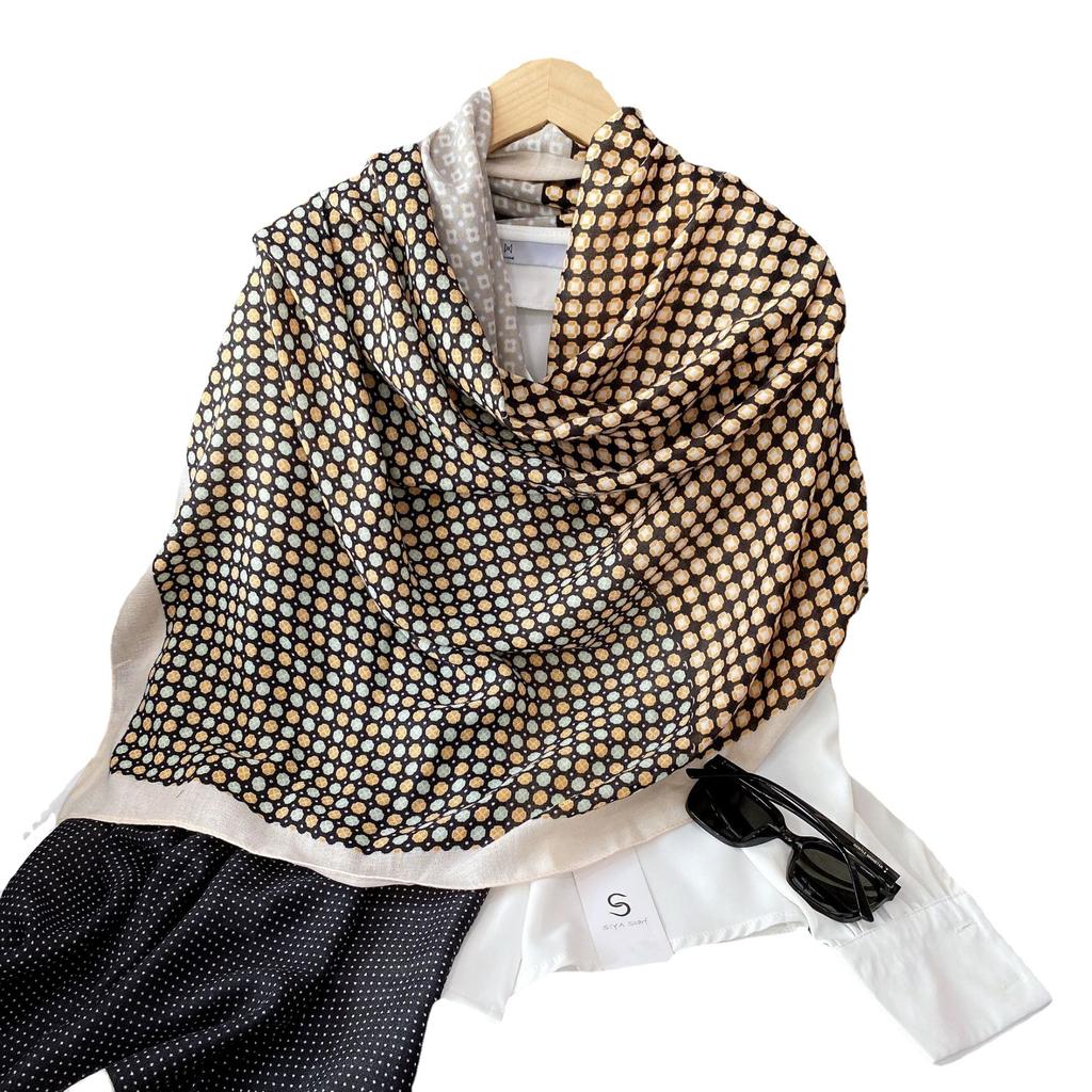 Star Cotton and Linen Scarf Women's Office Air Conditioner Shawl Niche Many Use Warm Outside with Sweet Silk Scarf Scarf