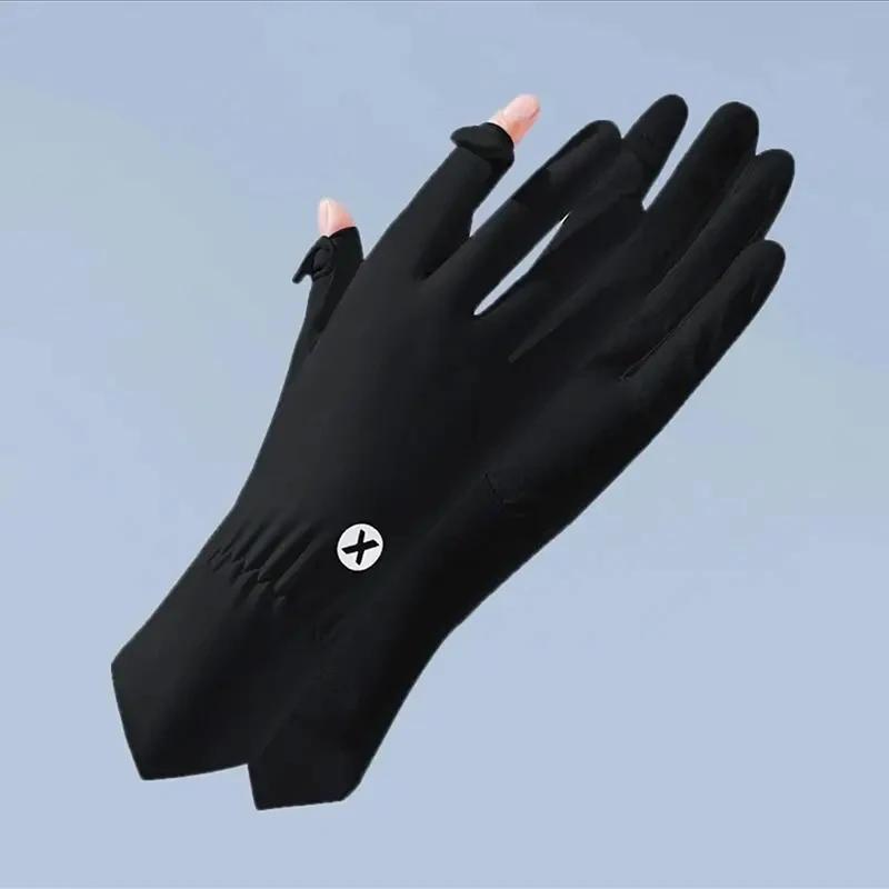 Breathable Touch Screen Anti-UV Women Gloves Mittens Sunscreen Gloves Ice Silk Gloves Cycling Driving Mittens Outdoor