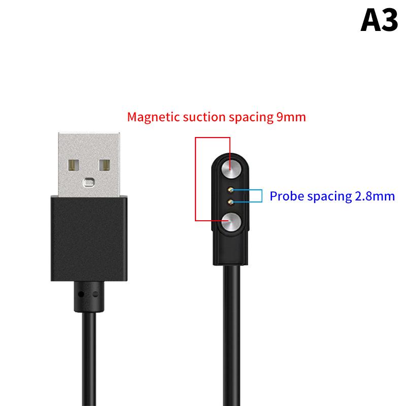 2 Pins 4Pins Smartwatch Dock Magnetic Charger Adapter Usb Charging Cable Cord For Smart Watch Power Charge Wire Accessories