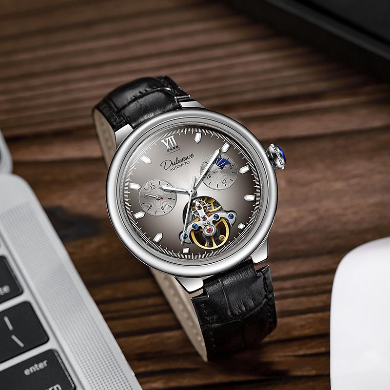 Men Mechanical Wristwatches 3ATM Waterproof Automatic Watch Moon Phase Tourbillon Sports Watch