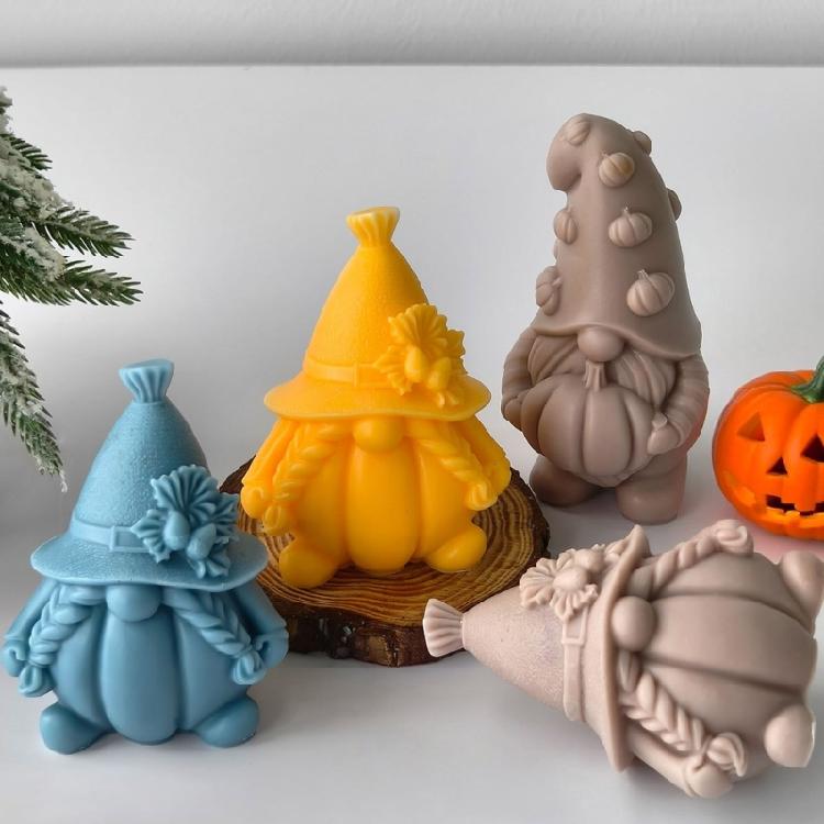 Antihaft-Silikon Kürbis Wichtel Form Figuren Formen Perfekt für Bastelbegeisterte Herstellung von Kerzen Seifen oder Eiswürfeln