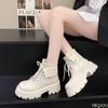Retro fashionable versatile women's boots autumn winter new casual comfortable thick soled height increasing short boots