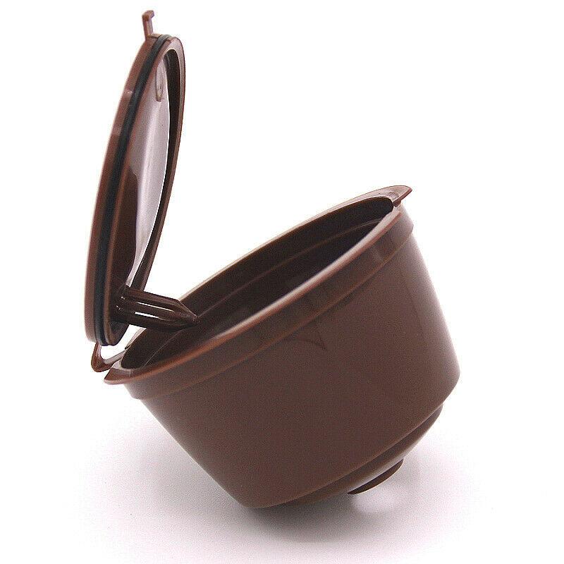 2/4 Pcs Set Refillable Coffee Capsule Filter Cup Reusable Caps + Spoon + Brush Filter Baskets Pod Strainer Coffeeware with Spoon