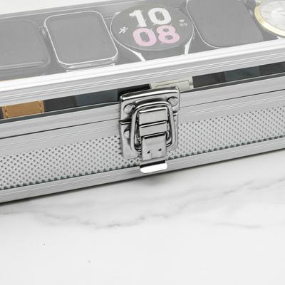Useful Aluminium Watches Box 12/6 Grid Slots Jewelry Watches Display Storage Box Square Case Suede Inside Rectangle Watch Holder