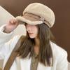 White Black Coffee Beige Duck Tongue Hat Imitation Lamb Hair Fedora Wool Caps Warm Hats  Women