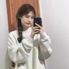 2025 Japanese-Style Solid Color Round Neck Hoodie, Trendy Casual Loose Fit, Sports Base Layer Top for Women and Couples
