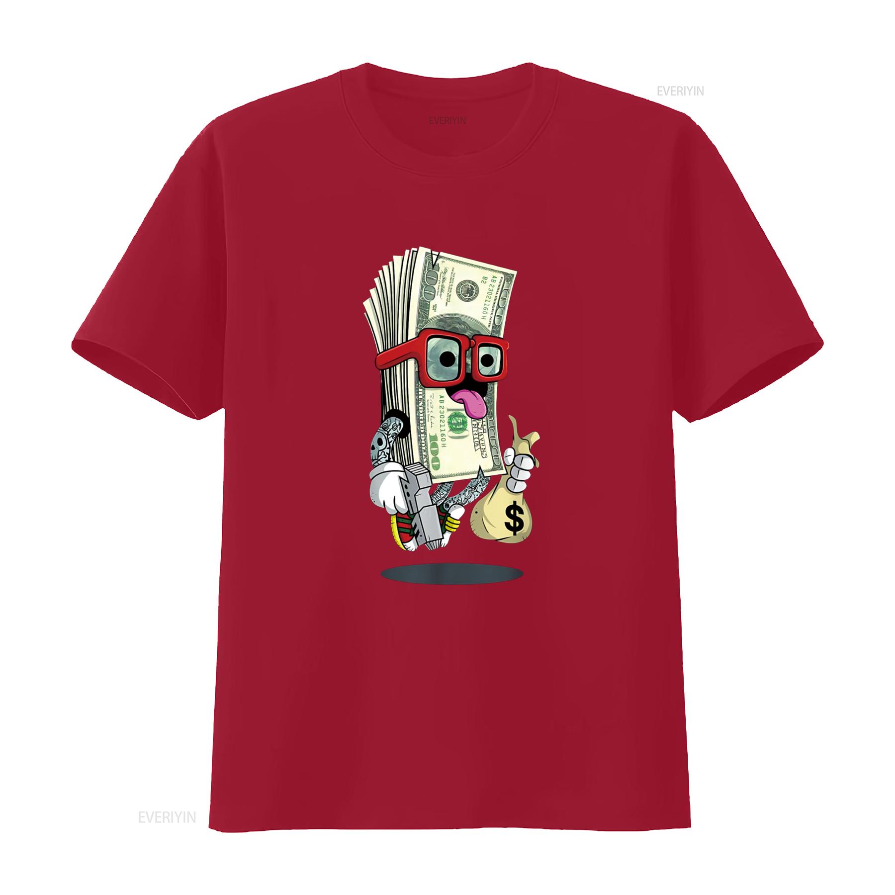 Money Hip Hop Urban Graffiti Art T Shirt vintage Washed Soft Casual Stylish Versatile graphic streetwear Top For Everyday Wear S