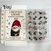 24 Days Countdown Surprise Coastal Gnome Advent Calendar, 24Pcs Acrylic 2D Sea Glass Ornament Set Creative Dwarf Hanging Pendants with String,
