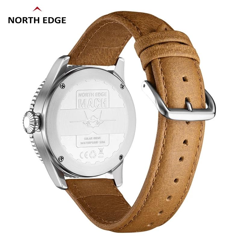 NORTH EDGE 2024 NEW MACH Solar Powered Watch For Men Waterproof 50M Men's Pilot Sports Casua Wristwatches reloj hombre Luminous