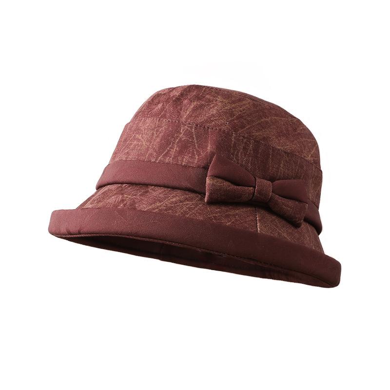 Autumn and Winter Old Man Hat Female Mother World Versatile Bucket Hat Winter Warm Old Man Hat Elegant Basin