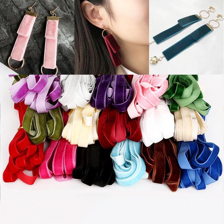 4.5m Non-Elastic Velvet Ribbon, 10mm Wide, Handmade DIY Earring Material, Stud Accessories