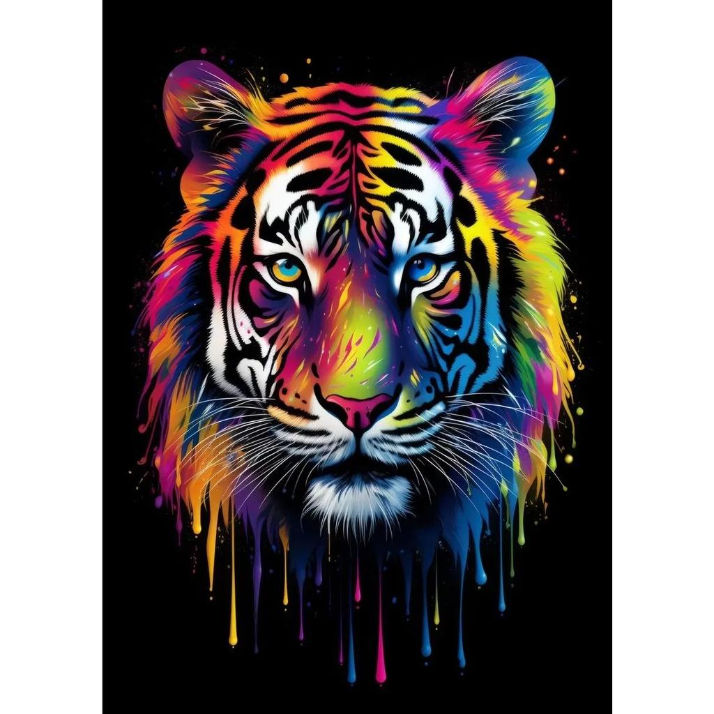 Animals With Paint Canvas Painting Rainbow Dog Sea Otter Elephent Poster Canva Prints HD Pictures Frog Animal Wall Art Unframed