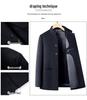Hengyuanxiang Men's 100% Pure Wool Stand Collar Overcoat