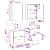 Bathroom Cabinet Set 5 Pcs Black Oak 53 X 15.5 X 70 Cm