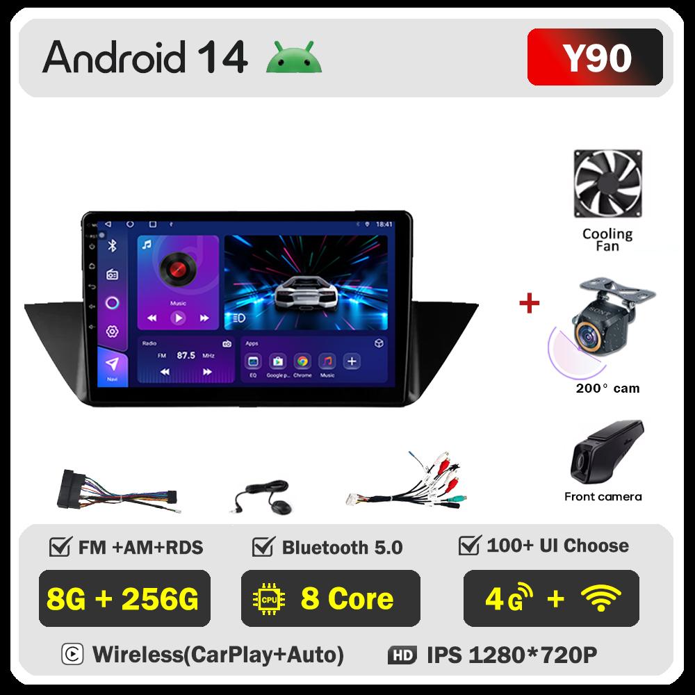 Car Video Player For BMW X1 E84 2009 - 2012 Carplay Android 14 auto Radio Intelligent System GPS Navigation Touch Screen RDS