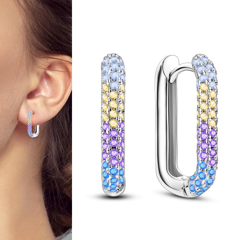 Stars Moon Sun Stud Earrings 925 Silver Hoop Earring Zircon For Women Making Jewelry Gift For Girl Women