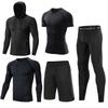 Mens 5-Piece Quick Dry Breathable Cycling Jersey Set Training Running Sportswear