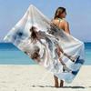 Figure Skating Girl Winter Beach Towel Patterned Sunscreen And Windproof Suitable For Swimming Pool Camping Travel