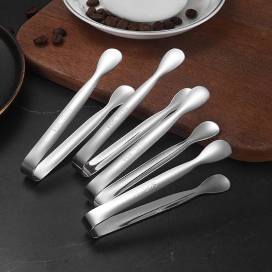 Stainless Steel Ice Tong Mini Sugar Cube Tong Heavy Duty Small Serving Tong for Appetizers Tea Party Coffee Bar