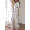 Women's Sexy Backless Mermaid Maxi Dress, Solid Color Round Neck Slim Fit Evening Gown for European American