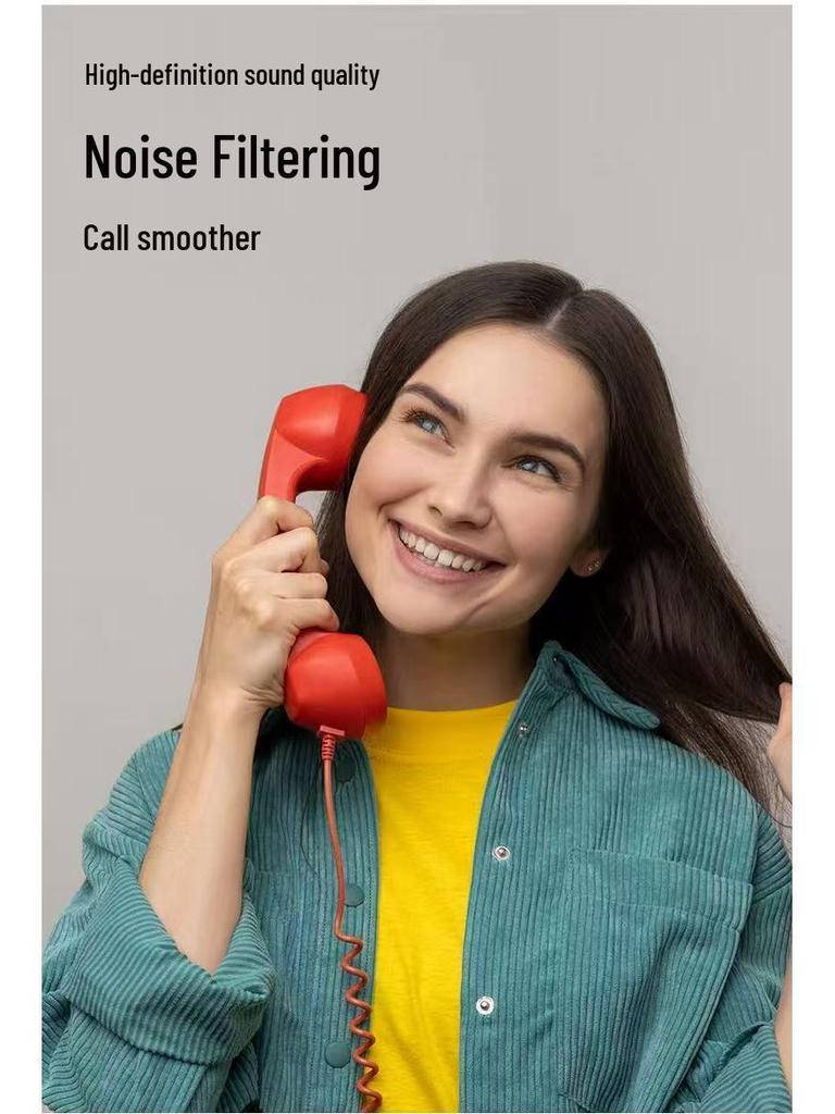 Retro Telephone Style Type-C Plug Mobile Headset with External Microphone
