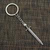 Fashion 30mm Key Ring Metal Key Chain Keychain Jewelry Antique Bronze   Plated Sword Cat 66x15mm Pendant