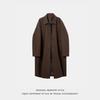 Men's Mid-Length Windproof Woolen Coat - Autumn/Winter, Japanese Style, Loose Fit, Thickened Lapel Jacket
