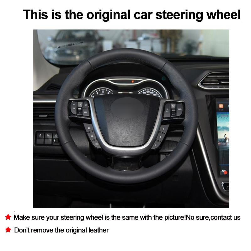Hand Sewing Car Steering Wheel Cover Braid on the Steering wheel Funda Volante For Faw Besturn x80 2013 2014 2015 2016 2017 2018