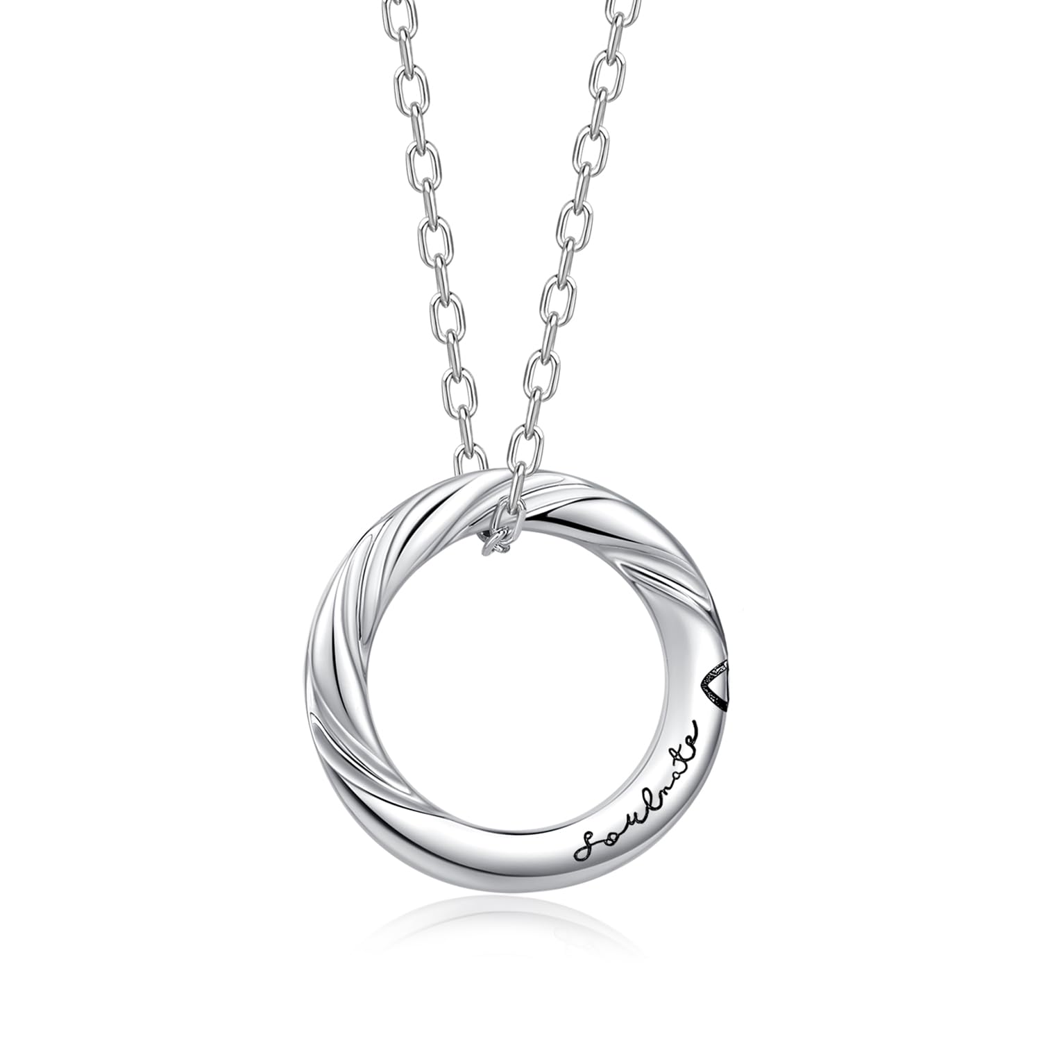 

FANCIME Men s Necklace, Soulmate Engraved Ring, Twisting Ring, Magnetic, Perfect for Birthdays, Anniversaries, and Christmas, Gift Wrapping Included