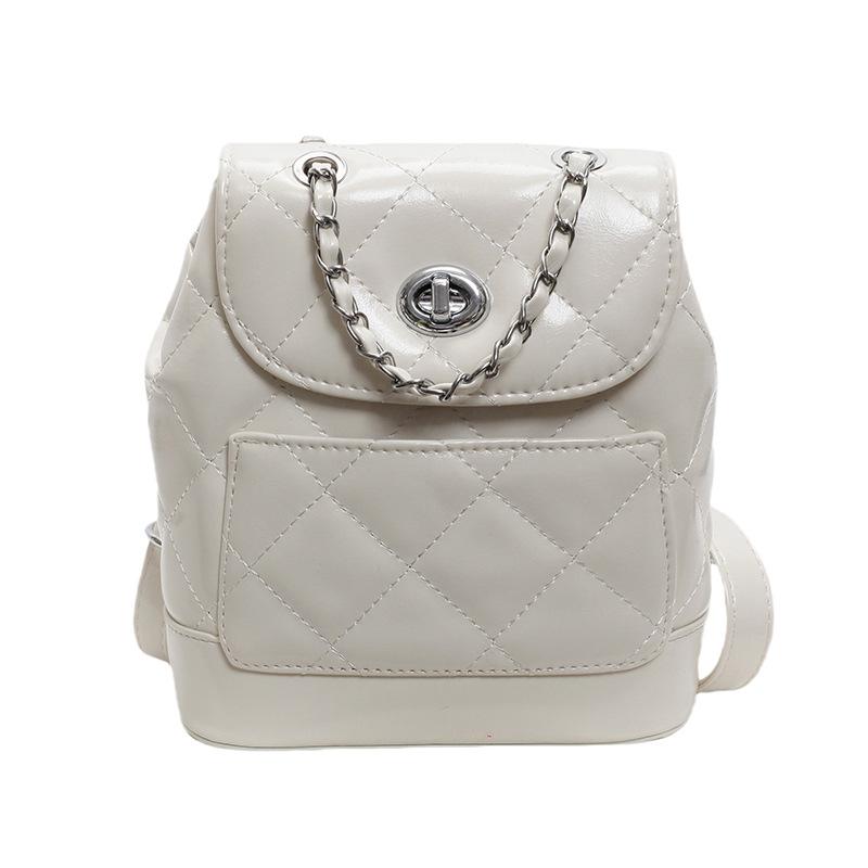 Rhombus chain backpack women's 2025 new autumn large-capacity bucket bag student schoolbag versatile commuter backpack