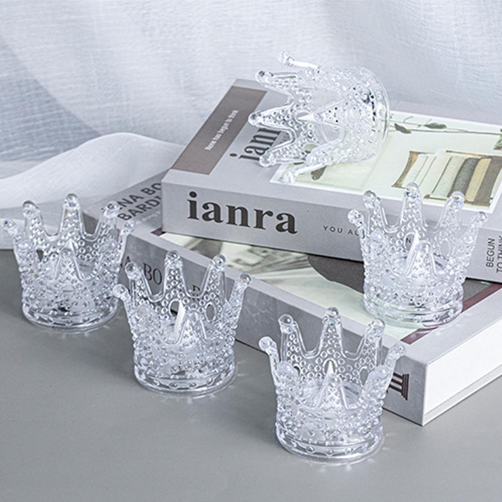 Lesklá korunka ze skla na svatbu, moderní domov, restauraci, svícny, ozdoby, noční světlo