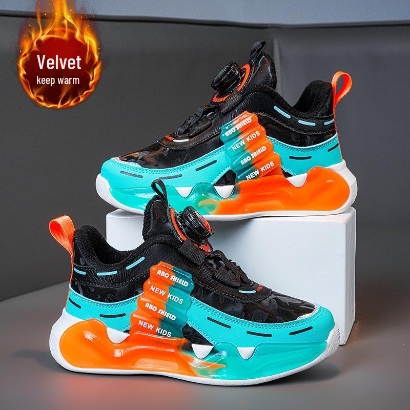 Boys' Red New Year Fleece-Lined Winter Sports Shoes