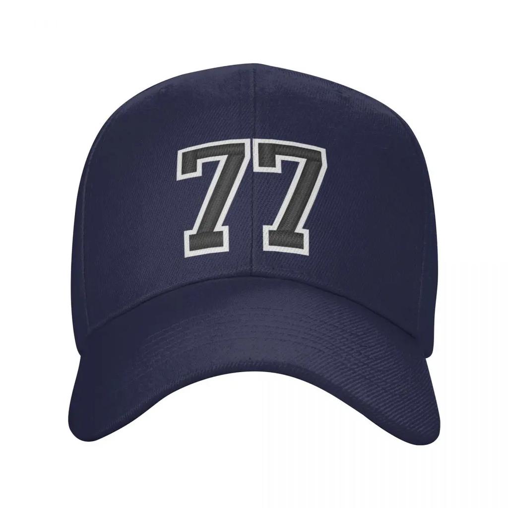 Black Jersey Sports Number Seventyseven Football Baseball Cap Funny Hats Hard Hat Golf Hat Genuine Ladies Unisexs