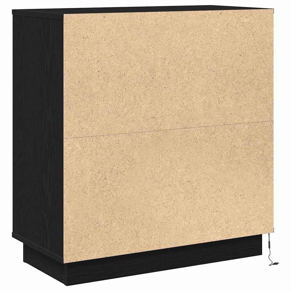 Nightstand Black Oak Look 71 x 34.5 x 75 cm Engineered Wood