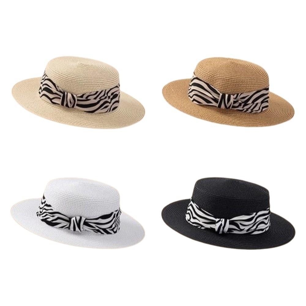 Korean Style Sunscreen Bucket Hat Wide Brim Women's Sun Hat Simple Straw Woven Hat  Spring Summer