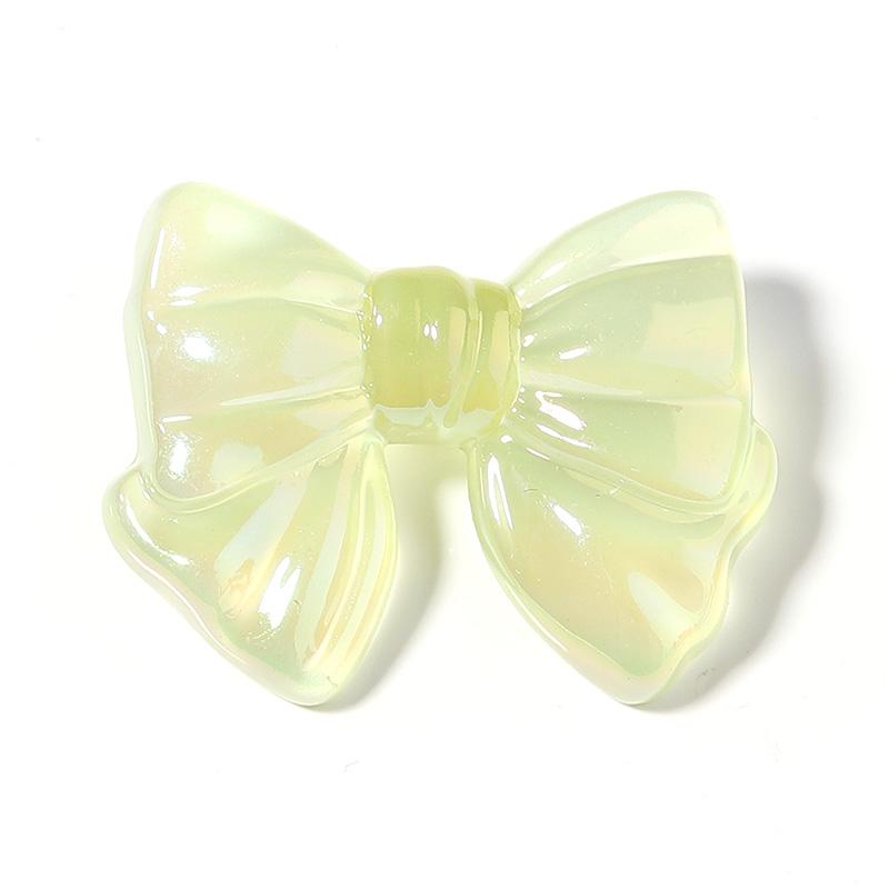 10pcs 37x29mm Acrylic Bow Beads Jelly Colored Transparent Bow Beads for DIY Crafts Ornament Decoration Handmade Accessories